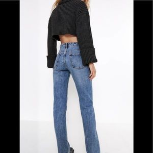 ZARA Mid-Rise Straight Leg Jeans